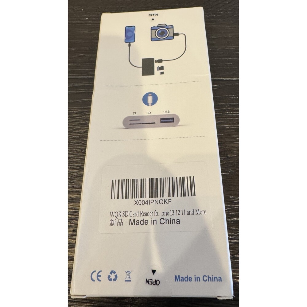 Lightning to SD/TF Card Camera Reader Adapter for iPhone/iPad – New